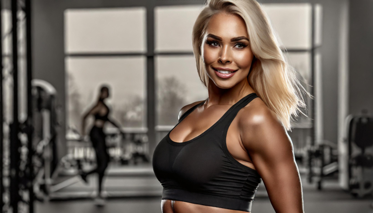 beautiful, fit woman at the gym