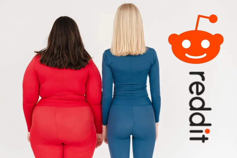 a big and a slim woman's back in their gym outfit