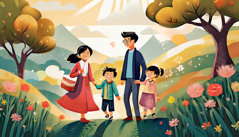 happy family outdoors art for Motivated Health Choices