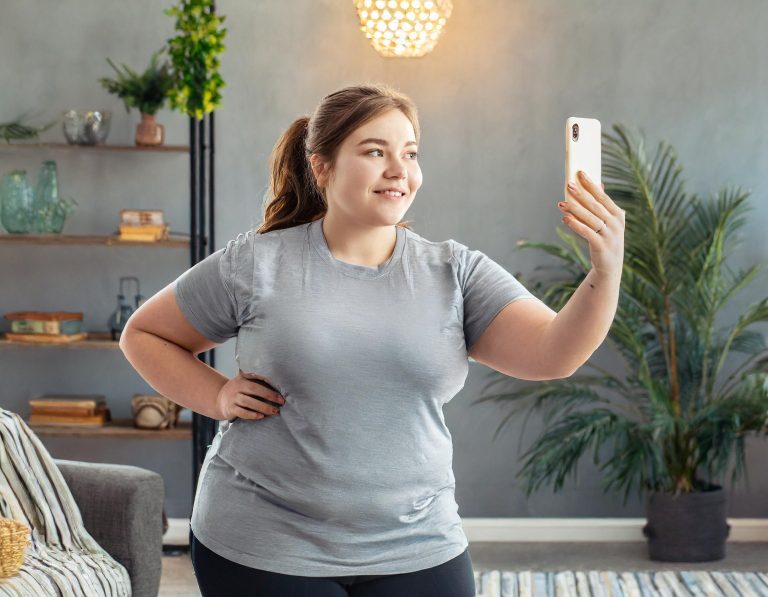 motivation to lose weight woman happy with self